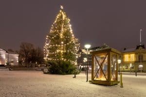 Hämeenlinnan torilla joulukuusi